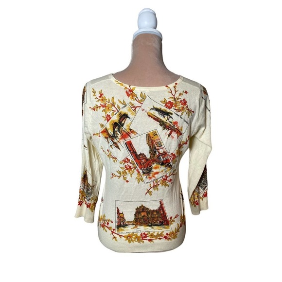 Anthropologie Moth La Dominant Venice Italy Cardigan Postcard Sweater - Picture 2 of 7